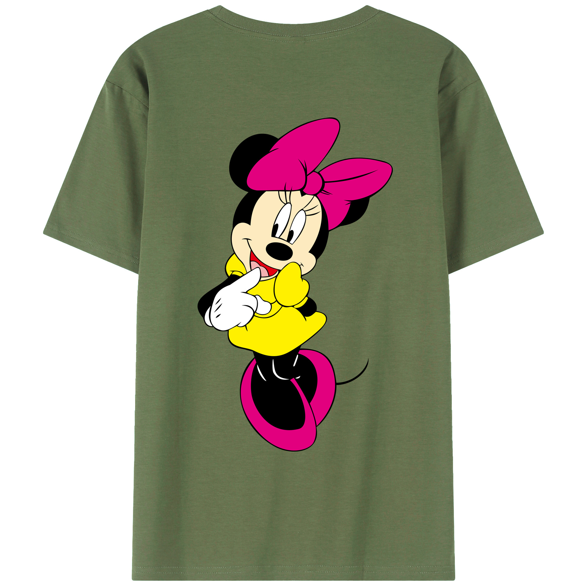 ミッキーマウス Mickey Mouse 綿100％ メンズ半袖Tシャツ（バックプリント） 通気性